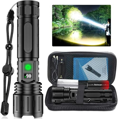 bergxperten Notfallpro Taschenlampe Weltweit Hellste LED – 100000 Lumen, Wasserfest Aluminium，Wiederaufladbare wasserdichte für Camping Outdoor Notfall und Trekking mit langlebigem Akku