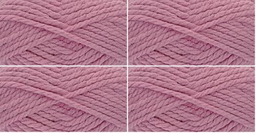 King Cole Big Value Big Yarn Mega Chunky Acrylic Knitting Wool 250g Ball (Dusty Pink - 4428) (Pack of 4)