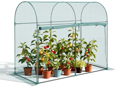 VEVOR Cage à Culture Jardin 1,8x0,91x1,5 m Cage à Plantes avec Porte Zippée pour Tomates, Filet Anti Oiseaux Résistante au Vent Filet de Protection de Plantes Couverture de Potager Surélevé Extérieur