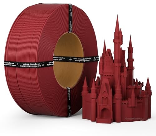 kexcelled Matte PLA Filament Refill 1.75mm, Matte Cherry Red Ruby Red PLA Refill 3D Printer Filament No-Spool High Speed for Reusable Spools Refilling 1KG(2.2lbs) for Christmas & Creative Projects