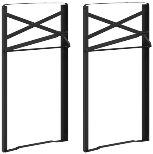 Mhdvray Pieds de table à bière - Noir - 39 x 3 x 75 cm - En acier revêtu par pulvérisation - Design moderne - Pieds de meubles robustes pour jardin, balcon, cuisine et salle à manger