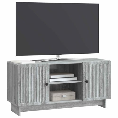 vidaXL TV-Schränk 102 x 34,5 x 50 cm Grau Sonoma Holzwerkstoff, Wohnzimmer, Vintage rechteckiger Schrank, geräumige Medien-Einheit, stylischer TV-Ständer, vielseitige Möbel-Lösung