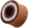 Piercingfaktor® Holz Ohr Flesh Tunnel Ear Plug Piercing mit integrierten Kristallen am Rand in Braun 6mm