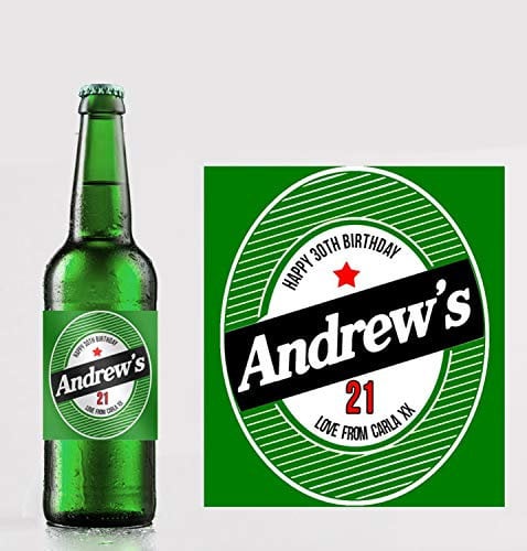 Personalised Beer/Lager Bottle Label (Pack of 4) Custom, Any Wording