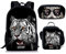 Showudesigns Schultaschen-Set für Kinder, Schulrucksack, Lunchbox, Federmäppchen, Tiermotiv Tiger 1 Sets