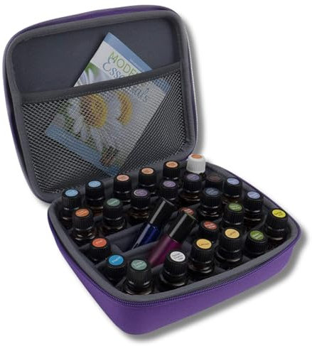 Aroma Outfitters Huiles essentielles de stockage - Huile essentielle de cas Contient 30 bouteilles. Idéal pour 10 15 ml et bouteilles à rouleaux. La plus haute qualité Malettes voyage (Violet, Noir)