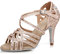 MINITOO Damen Tanzen Schuhe Tanzschuhe Latein Salsa Glitzer Sandalen L357 Gold EU 39