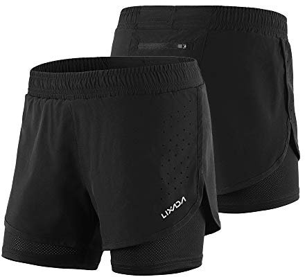 Lixada Short de Course 2 en 1 pour Femmes pour Femmes Séchage Rapide, Respirant, Entraînement Actif