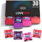 Durex Love Mix Kondome-Mischung – Perfekter Sitz & Angenehmer Geruch – Mit 4 verschiedenen Kondom-Sorten, stilvolle Aufbewahrungsbox – 30er Pack (1 x 30 Stück)