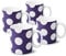 WM Bartleet & Sons 1750 TSET73 Traditional Set of 4 One Pint Porcelain Mug/Cup, 1pt/568ml – Purple Dotty