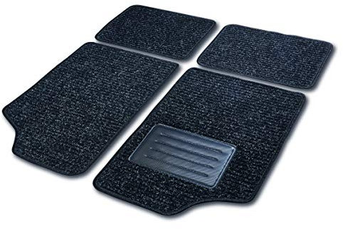 Cartrend 10595 Universal Textilmatte Space Teppich Matten Stoffmatten Autoteppiche Fussmatten Auto schwarz 4-teilig