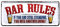Bar Rules - Retro Deko Blechschild - Metallschild Dekoration Ausstattung für Biergarten Partyraum Partykeller Kellerbar Wohnung Man Cave Theke American Diner - Geschenk Männer Geburtstag - 28x12cm