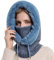 WANYIG 2 in 1 Wintermütze Strickmütze Warme Mütze Kreis Schal Set Balaclava Winter Stricken Mütze mit Fleecefutter für Damen Winddichte Mütze Kälteschutz Skimütze 56-60CM (Blau)