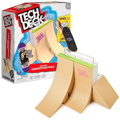 Tech Deck, Competition Wall X-Connect Park Creator, anpassbares und aufbaubares Rampenset mit besonderem Fingerboard, Kinderspielzeug für Jungen und Mädchen