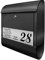 banjado® Briefkasten personalisiert mit graviertem Namensschild in Silber/Briefkasten schwarz 39x47x14cm / Briefkasten mit Hausnummer, Namen & Motiv Dezente Ranke/Briefkasten mit Zeitungsfach