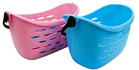 Plastic Clothes Peg Basket 24 Piece Set Multicoloured - Recycled Cloth Peg - Heavy Duty Laundry Pegs Quality Clothes Pins for Home and Garden Colour May Vary
