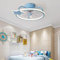 JDALX Ventilatore Da Soffitto Con Luce E Telecomando LED Dimmerabile Lampadario Con Ventilatore DC Reversibile 6 Velocità Timer Bellissima Plafoniera Con Ventilatore Per Cameretta Bambini -Blue||S