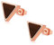 Ohrringe Holz Damen in Rosegold Edelstahl Holzohrringe Ohrstecker Geometrisch Dreieck Durchmesser 8mm Frauen Geschenk