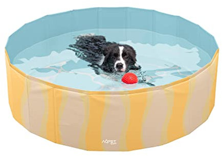 AQPET AqpetFriends Piscina in plastica per Cane Animali Domestici Pieghevole da Giardino Fantasia Sea, 80 x 20 cm