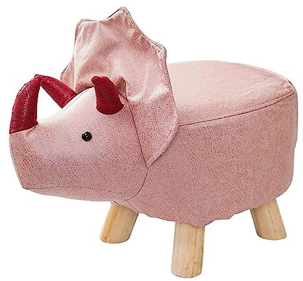predolo Tier-Fußhocker, Fußstütze, niedliches Cartoon-Motiv, tragbar, Holzschuhe, Wickelstuhl, Sofa, Teehocker, Bank für Schlafzimmer, Spielzimmer, rosa Drache