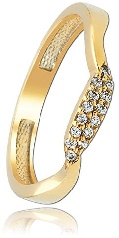 Balia Ring Welle für Damen gefertigt aus 333 Gelbgold mit Zirkonia BGR016G58 Gold Ring