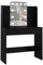 Dressing table with Led Light Mirror Makeup Table Vanity Table with 4 Sheves and 2 Drawers (Black)