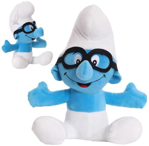 IOSCDH Smurfs Plüschtier, Anime Cartoon Schlümpfe Plüschtier Smurf Plüschtier Kuscheltier Stofftier Gefüllte Plüschpuppe,Mädchen Jungen Bett Kinderzimmer Dekor Themed Geburtstag Party Supplies(F)