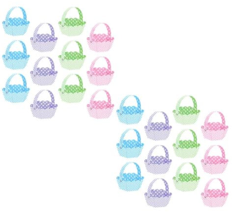 Cabilock 24st Osterkorb Dekoratives Osterkörbchen Ostereierkörbchen Selber Machen Aufbewahrungskörbe Für Ostereier Entzückende Osterkörbchen Osterkörbe Osterschmuck Küken Papier Hase