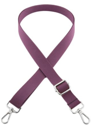 2 Stück Taschengurt 2,5cm Breit für Damen Herren mit Karabiner,Verstellbarer 75-145cm Taschenriemen,Ersatz Schulterriemen Schultergurt,für Duffel Kameratasche Laptoptasche,Lila,Silberne Schnalle