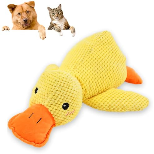 Topbashgo Quack Duck Dog Toy, Hundespielzeug Unzerstörbar, Hundespielzeug Quietschend, Spielzeug Hund Unzerstörbar, Unkaputtbar Hundespielzeug (Entengelb)