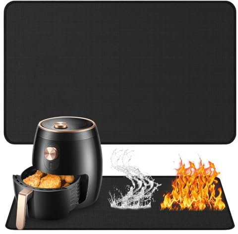 CEWROM Feuerfeste Unterlage, Hitzebeständige Unterlage 40 x 60 cm, Anti-Rutsch Hitzeschutzmatte, Kaffeemaschine Unterlage, Hitzebeständige Matte, Wasserdicht, für Luftfritteuse, Küchen, Grillbereich