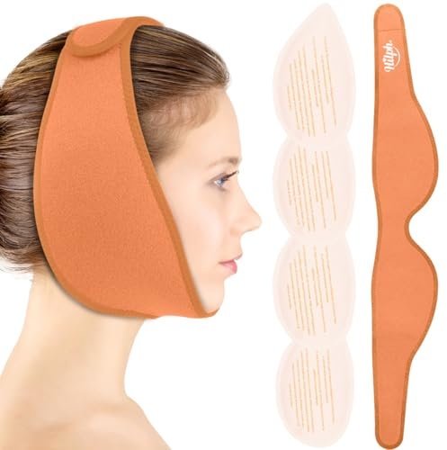Hilph Weisheitszahn Kühlkompresse Kühlpads für Weisheitszähne op Kiefer Schmerzlinderung TMJ Oralchirurgie Kühlkissen Gesicht Nach Zahn op Kalt Warm Kompresse, 4 Stück（Orange）