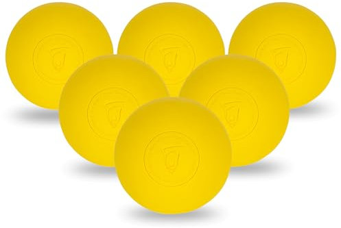 Franklin Sports Lacrosse Balls - Official Size Lax Balls for Practice - Rubber 63mm Outdoor Lacrosse Balls - Great for Muscle Massage Therapy + Yoga - Yellow 6 Pack