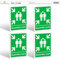 SAFETYKING® Lot de 4 panneaux en PVC rigide de 1 mm de long x 20 cm de large x 1 mm de hauteur, point de montage d'incendie, panneau d'évacuation d'incendie, panneau de point de montage d'incendie