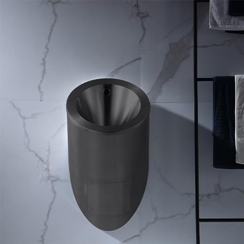 QUSYZD Kommerzielles Spülurinal für Männer, wandmontiertes Urinal aus Edelstahl, Überlaufschutz, vertikale Toilette, hocheffizientes Spülurinal für kommerzielle Zwec,Black-Urinal