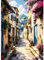 QINRUBB DIY Stadt Straße Diamond Painting Erwachsene, 5D Weinlese Diamant Painting Bilder Anfänger, Blumen Runder Vollbohrer Diamanten Malerei Stickerei Kreuzstich Geschenke Home Wand Dekor 30x40cm