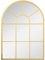HOMCOM Miroir Mural arqué 70 x 50 cm, Miroir verrière Arche Style Industriel, Miroir de fenêtre arqué avec Cadre métallique, pour Salon, Chambre, Couloir, doré