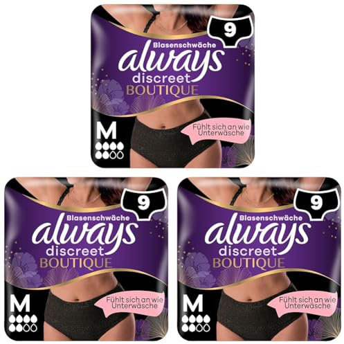 Always Discreet Boutique Inkontinenz Pants Gr. M 27 Höschen (Sparpackung 3x9 Stück) für Damen