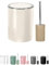 KW Ceramic Toilet Brush and Bathroom Bin Set (Cream/Latte)