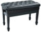 GJPDPZ Klavierhocker Duet Klavierbank Verstellbarer Klavierbankhocker, großes Staufach PU-Leder Schwarz Massivholz Vintage-Stil