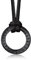 Bandmax Collier Rune Viking Homme Noir, Pendentif Anneau Möbius avec Chaîne Cordon Ajustable de 2,5mm/de 46cm à 81cm