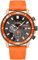 Herrenuhr Orange Silikon Armbanduhr mit Chronograph Tag Kalendar Sportliche Mode Quarzuhr Leuchtender Zeiger