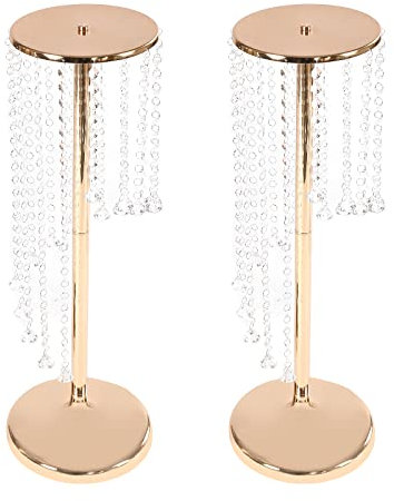2 Stück DIY Gold Blumenständer Hochzeit Tischdekoration Vase Modern Blumenvase Hohe 70cm für Party Tischdekorationen Elegante Masse Hochzeit Dekoration Tisch Kronleuchter Mittelteil Stand
