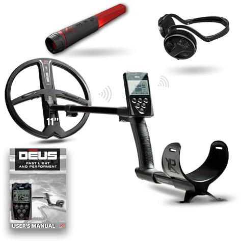 XP Metal Detectors Deus - étanche à la Pluie & 100% sans Fil - Disque X35 28cm (35 fréquences), télécommande, Casque WSAUDIO & Canne S-Telescopic + Pinpointer MI6