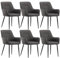 CLIPOP Esszimmerstühle 6er Set Kunstleder Gepolstert Küchenstuhl mit Armlehne,Sessel Esszimmerstuhl Loungesessel Wohnzimmer Empfangstühle für Esszimmer Küche