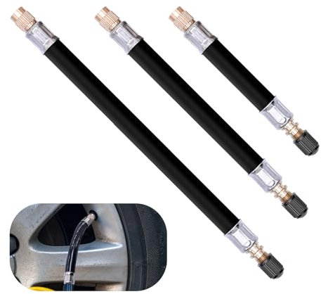 PWGHWG 3 Pezzi Prolunga Valvola Pneumatici Universale Tubo Gonfiaggio Pneumatici Flessibile Estensori di Valvole Adatto per Auto Biciclette Moto Camion Camper Passeggini