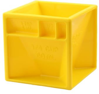 Tabanzhe Measuring Cube Cup-All-in-One Measuring Cube Cooking Baking Measurements Tool Kitchen Device for Liquids Solids Easy Organization Storage(Yellow)