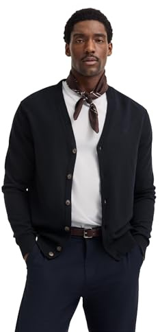 bugatti Herren Cardigan 7650-85520D | Modern Fit V-Ausschnitt Knopfleiste aus weichem Baumwolle-Kaschmir-Mix