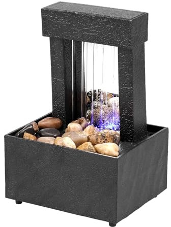 Fuente de Agua de Escritorio: Fuente de Mesa sin Esfuerzo con luz LED | Zen Meditation Desktop Fountain | Fuente de Escritorio Relajante, Agua de relajación Fuente de Cascada para el hogar