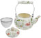 LIGIGWASH Tetera Esmaltada Grande con Asa y Colador de Porcelana para Café y Chino Uso Familiar Hervidor Decorativo para Cocinas